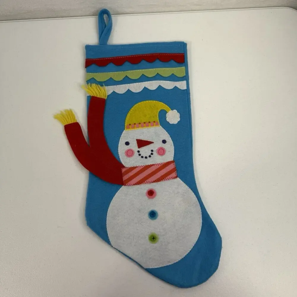 Target Christmas Stockings Felt Set of 3 Snowman Bird‎ Fairy Angel Pink Red Blue